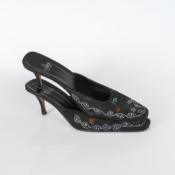 Vintage Fendi jeweled mules - sz 11/10.5 - Picture 2 of 6